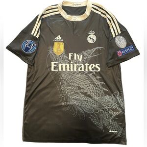 Adidas Black and Gold Men's Jersey